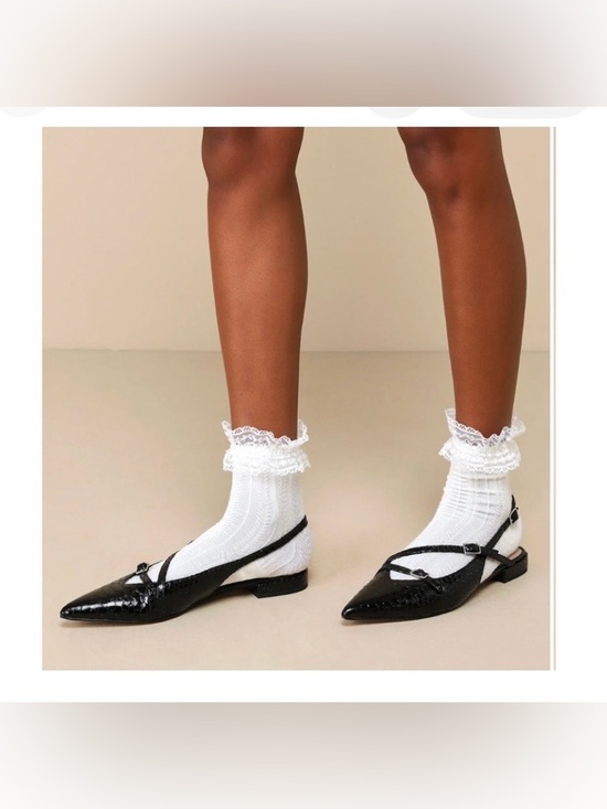 Dolce Vita Shoes - Dolce Vita Pamla Midnight Snake Embossed Pointed Toe
Black Flat size 6